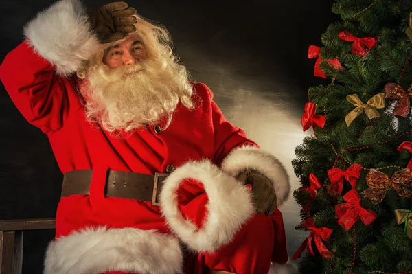 Santa Claus bracht geschenken — Stockfoto