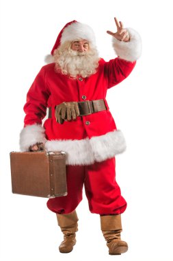 Noel Baba eski deri çanta