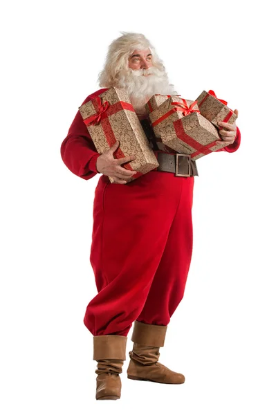 Santa Claus with gift boxes — Stock Photo, Image