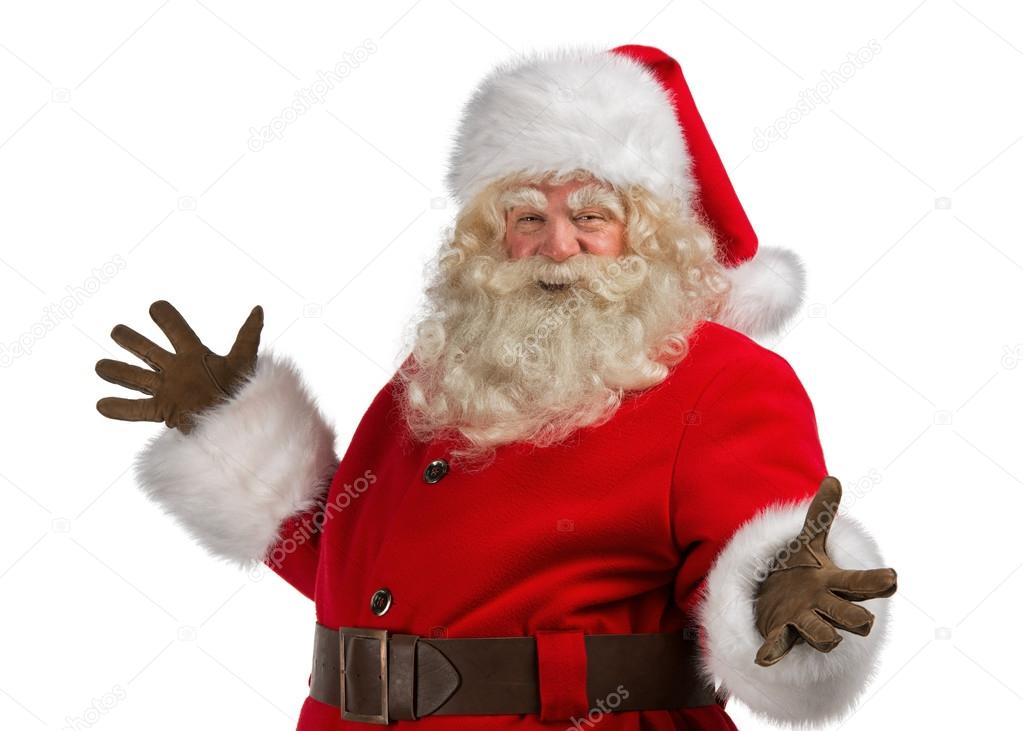 Santa Claus with a welcome gesture