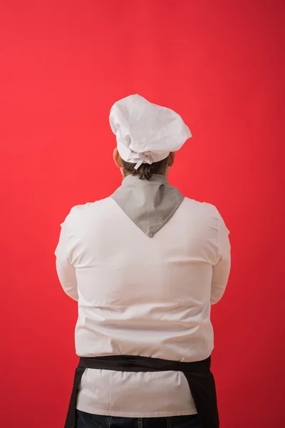 Homem de uniforme chef pensando — Fotografia de Stock