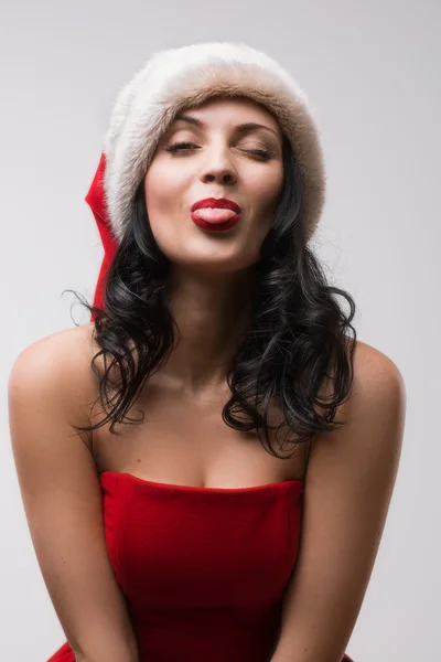 Weihnachtsmann Frau — Stockfoto