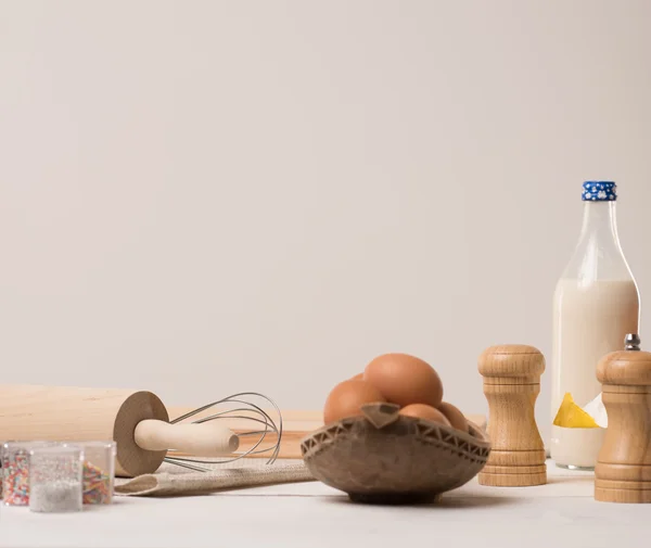 Zutaten für die Teigzubereitung — Stockfoto