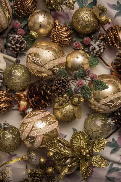 Gouden Kerstdecoratie — Stockfoto