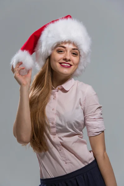 Ritratto sorridente donna di Natale — Foto Stock