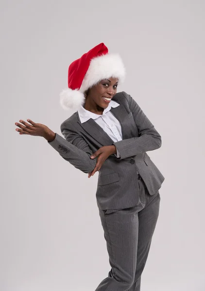 Smiling african Santa Girl — Stock Photo, Image