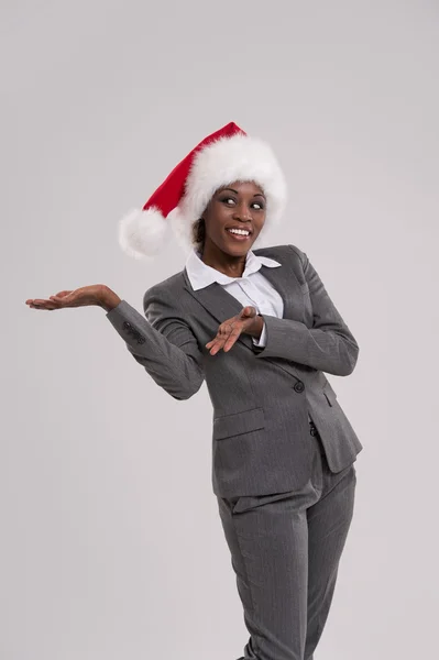 Smiling african Santa Girl — Stock Photo, Image