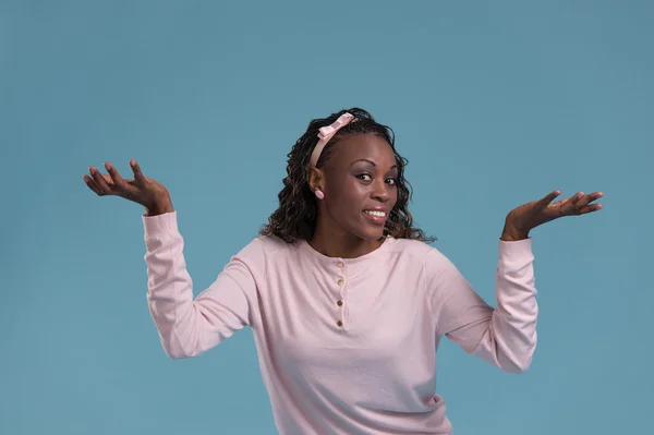 African woman making scale — Stock Photo, Image