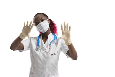 Doktor stetoskop ve eldiven