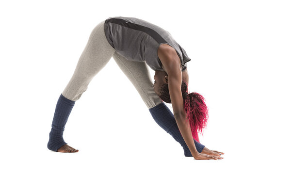 Woman doing yoga exercises