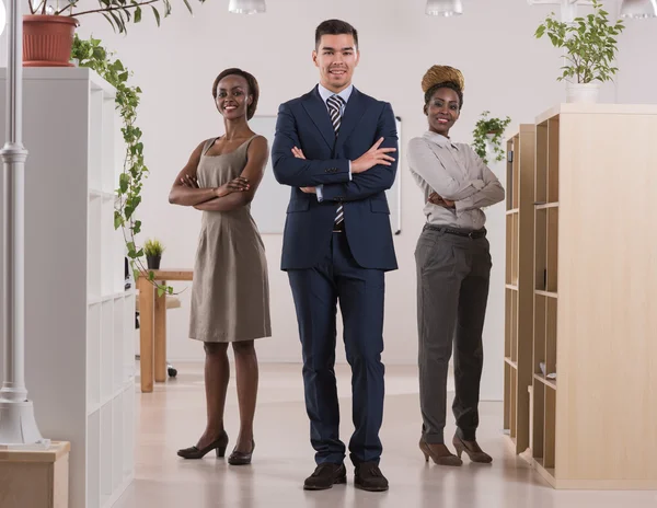 Team leader  with coworkers — Stock Photo, Image