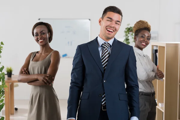 Equipe de negócios com líder — Fotografia de Stock