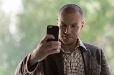 bir selfie alarak iş adamı