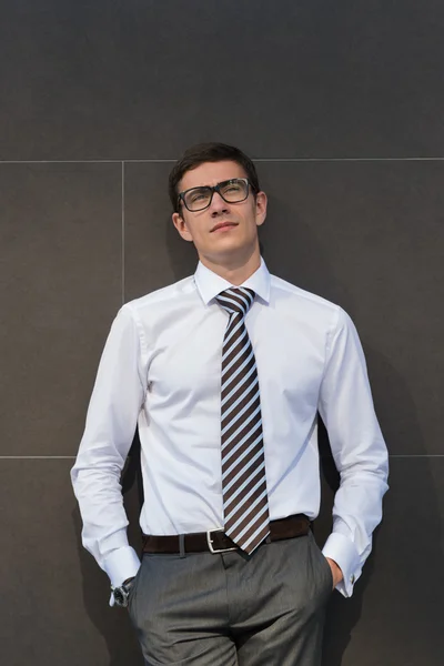 Businessman wearing glasses On Street — Stock Photo, Image