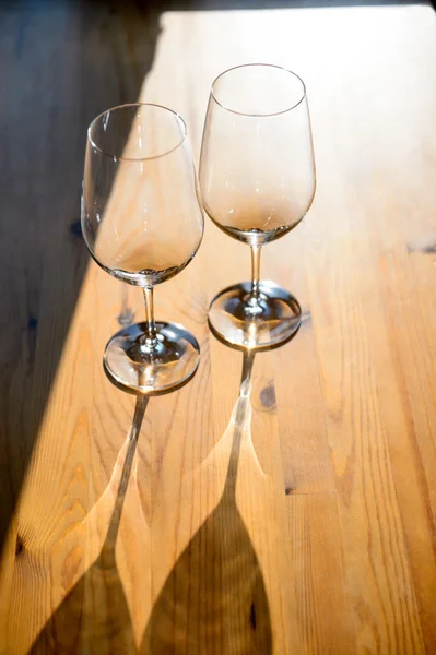 Empty wine glasses — Stock Photo, Image