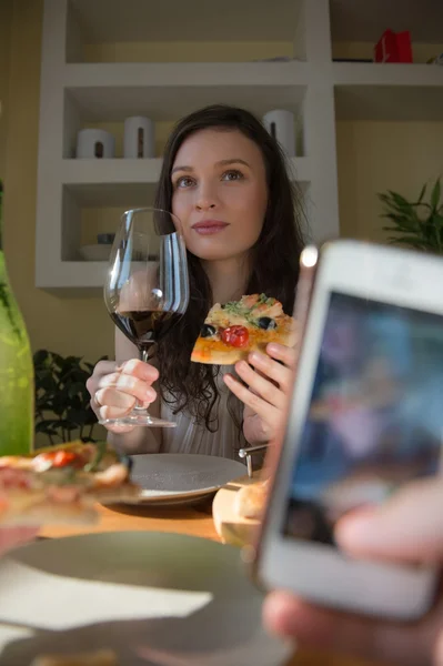 Romantic couple dating at home — Stock Photo, Image