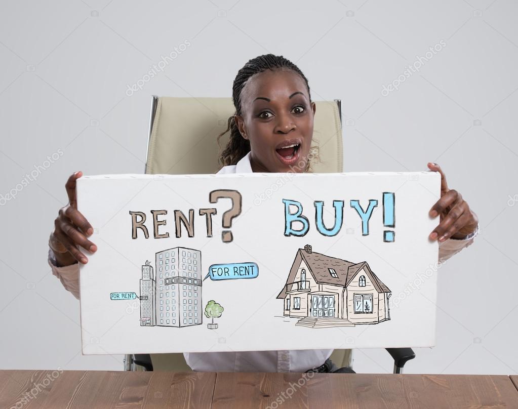 Businesswoman with Mortgage concept sign