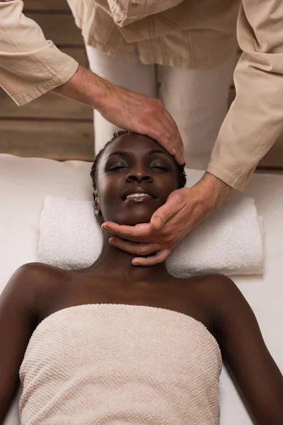 Woman enjoys massage — Stock Photo, Image