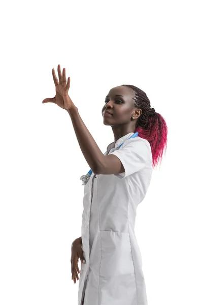 Doctor working with virtual screen — Stock Photo, Image