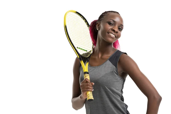 Femme jouant au tennis — Photo