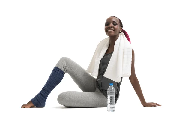 Chica con botella de agua — Foto de Stock