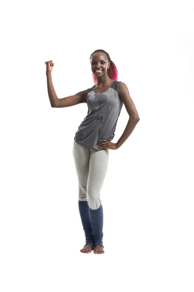 Mulher sorridente em roupas esportivas — Fotografia de Stock