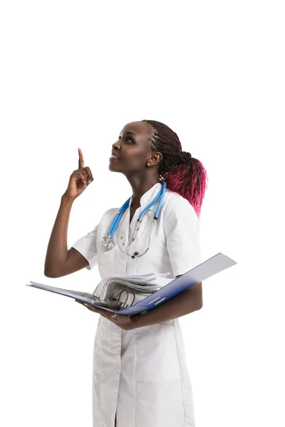 Doctor holding medical records — Stock Photo, Image