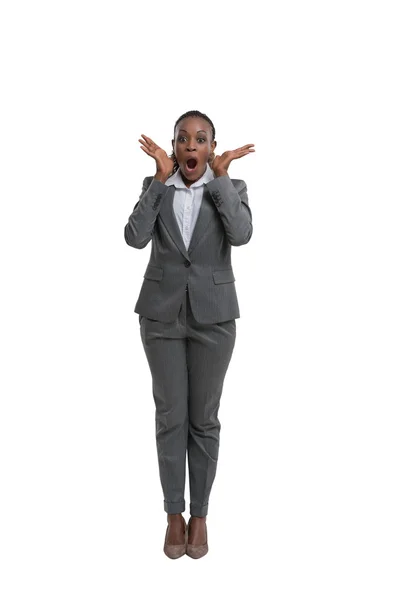 驚いてアフリカ ビジネスの女性 — ストック写真