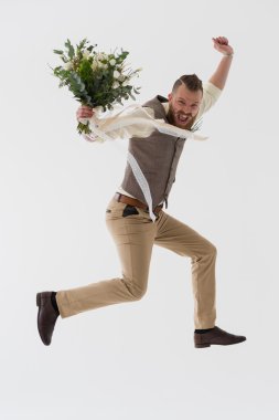 Modern damat dikey, buket