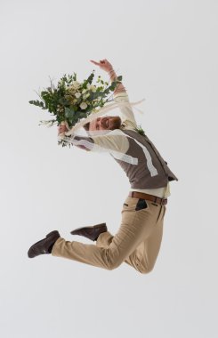 Modern damat dikey, buket