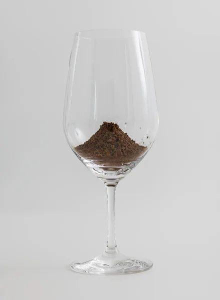 Aromatische Cacao in wijnglas — Stockfoto