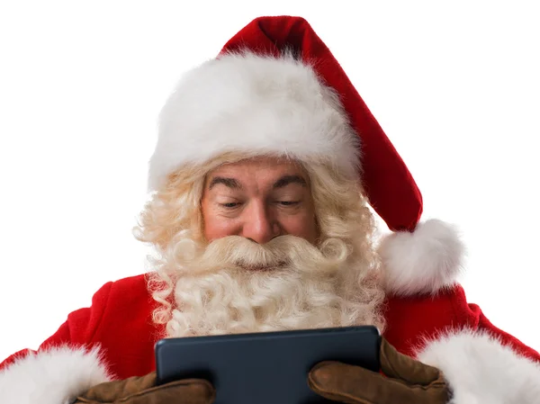 Santa Claus portrét s tablet pc — Stock fotografie