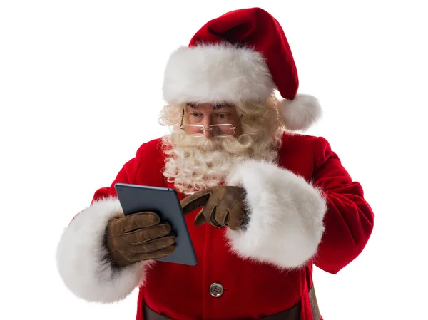 Santa Claus portrét s tablet pc — Stock fotografie