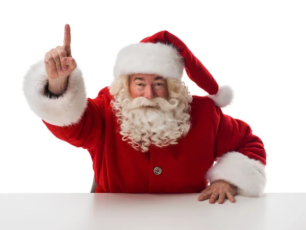 Santa Claus Portrait pointing up — Stock Photo, Image