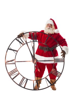 Noel Baba ile büyük saatler poz