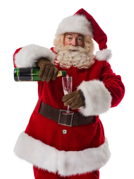 Santa Claus drinking champagne — Stock Photo, Image