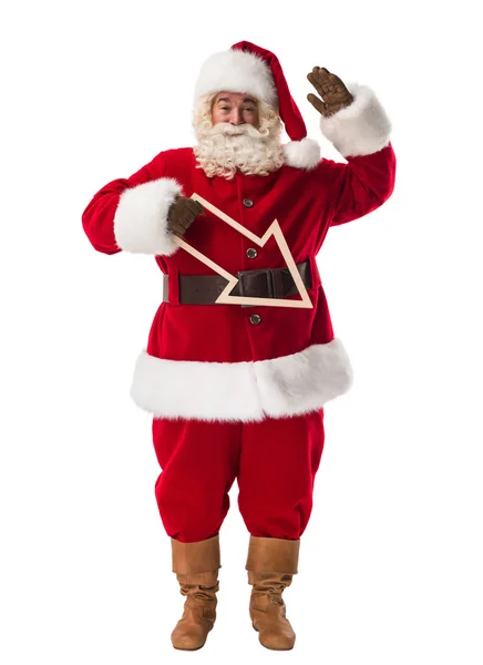 Papai Noel segurando uma seta — Fotografia de Stock
