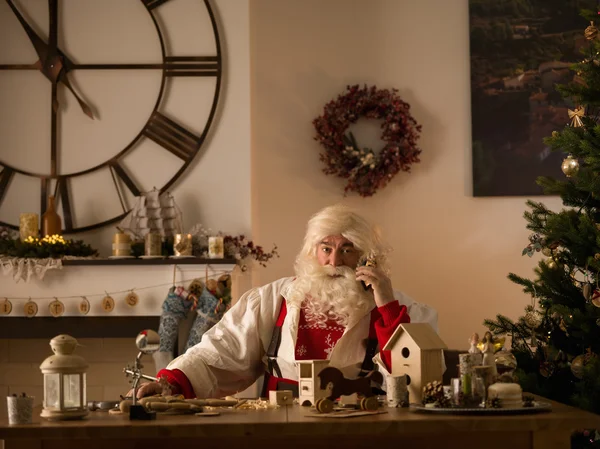 Noel Baba evde — Stok fotoğraf