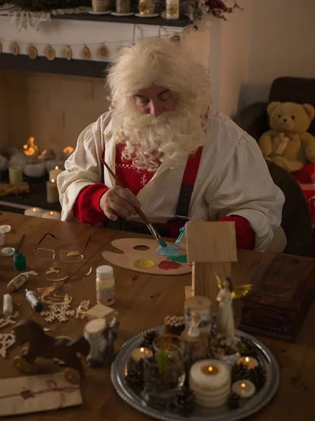 Santa Claus otthon — Stock Fotó