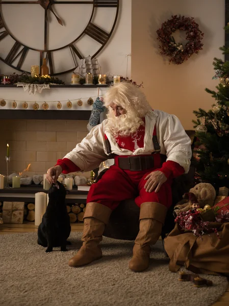 Papá Noel en casa — Foto de Stock