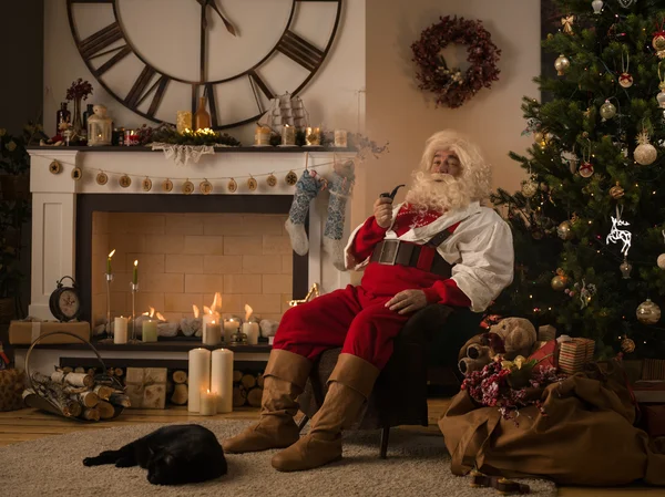 Papá Noel en casa — Foto de Stock