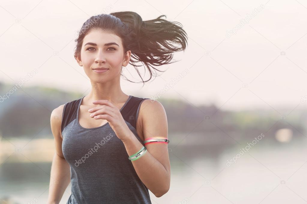 Young lady running