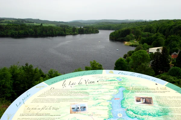 Vian lake with its sign — Stock Photo, Image