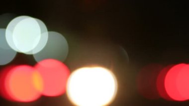 Şehir Nighttraffic ışık Bokeh