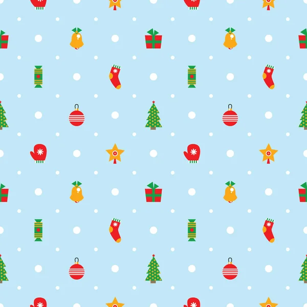 Pattern with christmas decorations. — Stock Vector