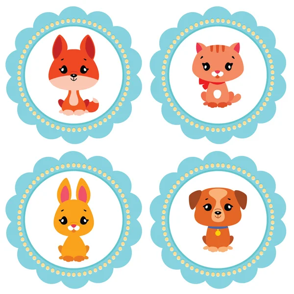 Cute baby labels — Stock Vector