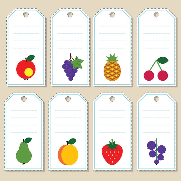 Fruit gift tags — Stock Vector