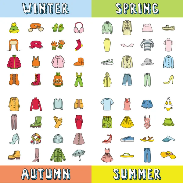 Conjunto de ícones de roupas — Vetor de Stock