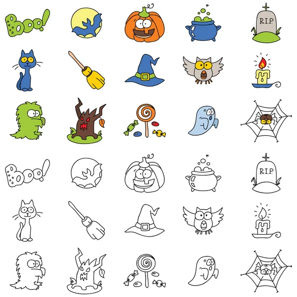 Set de iconos de Halloween — Vector de stock