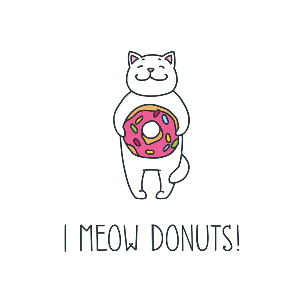 I meow donuts — Stock Vector